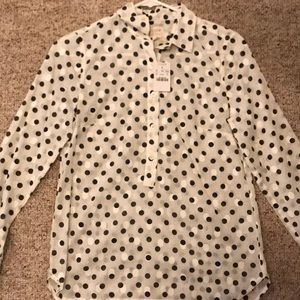 Jcrew Poplin Polka Dot Shirt
